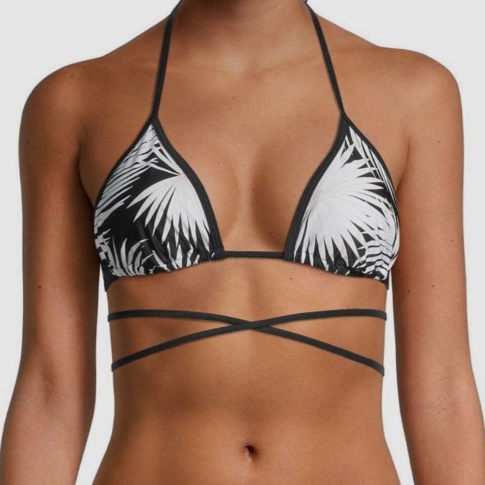 NWT Milly Black and White Strappy Bikini Top